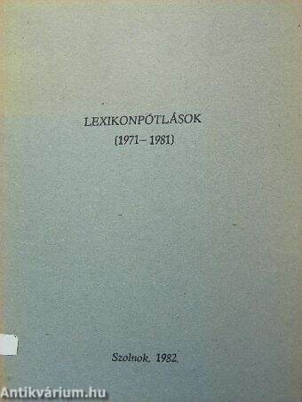 Lexikonpótlások