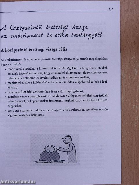 Érettségi mintafeladatok és megoldások - Emberismeret és etika