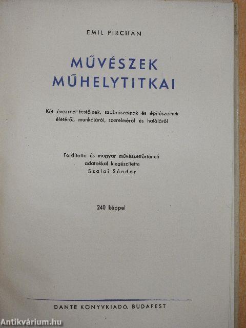 Művészek műhelytitkai