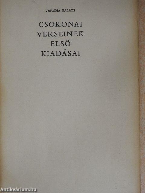 Csokonai verseinek első kiadásai