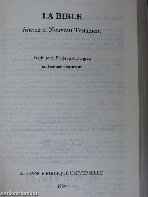 La Bible - Ancien et Nouveau Testament