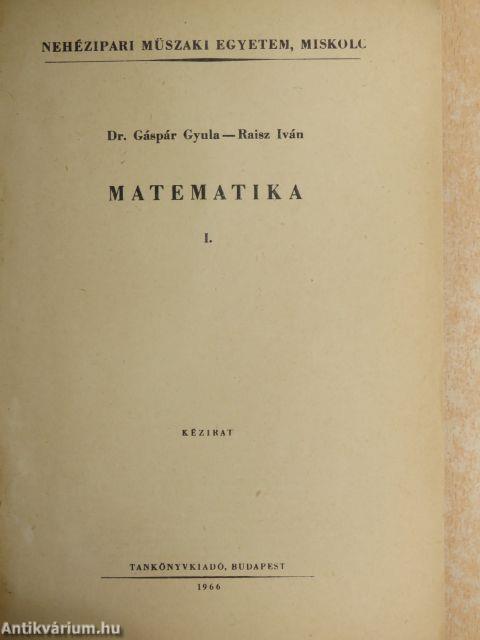 Matematika I.