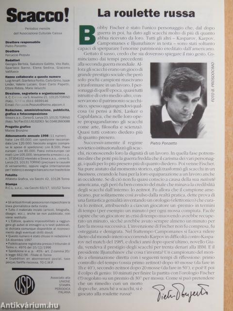 Scacco! Gennaio-Dicembre 1998