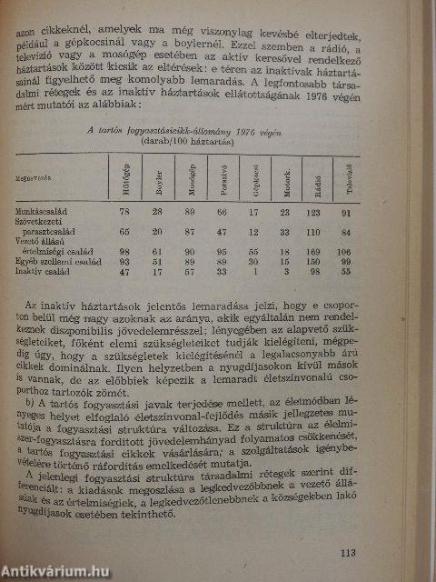 Társadalmi fejlődés, társadalomtudományi kutatások 1976-1980 II.