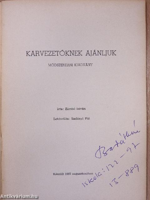 Kórusvezetőknek ajánljuk 1967.