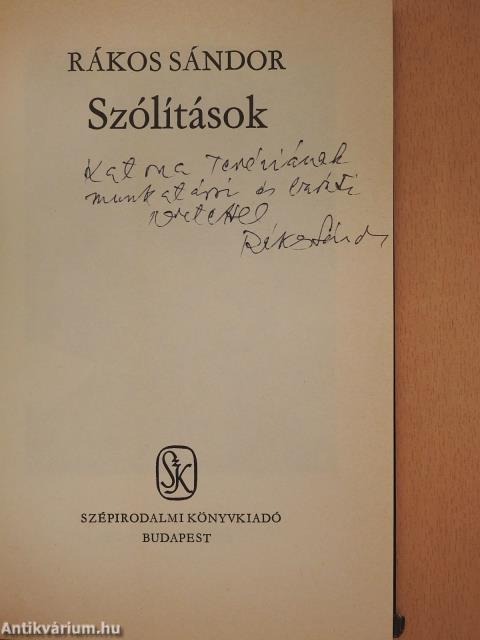 Szólítások (dedikált példány)