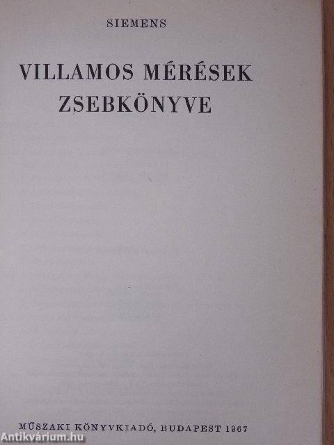 Villamos mérések zsebkönyve