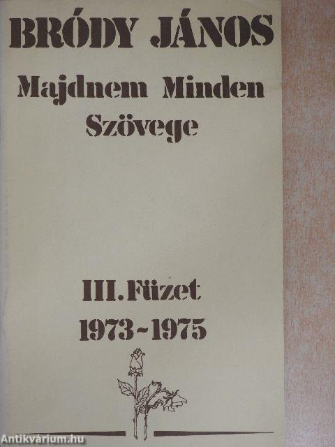 Bródy János Majdnem Minden Szövege III.