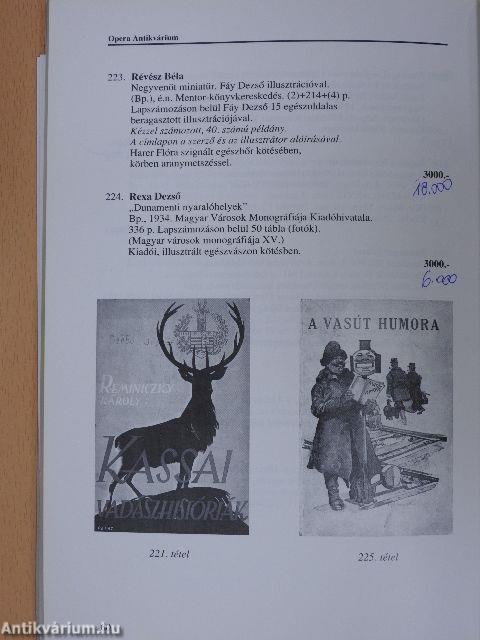 Opera Antikvárium árverése