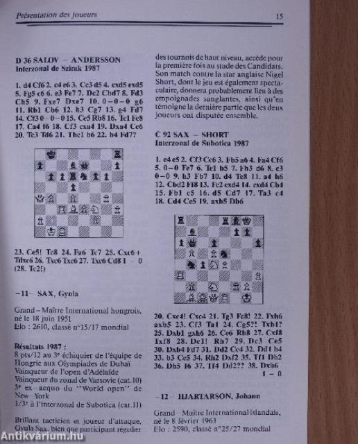 Top EchecS Mars-Avril 1988