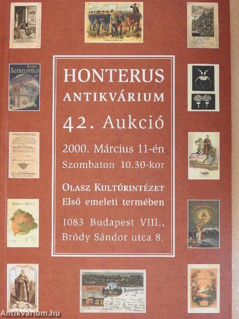 Honterus Antikvárium 42. Aukció