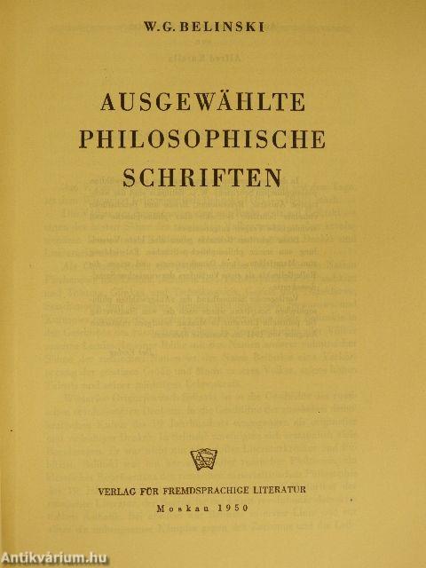 Ausgewählte Philosophische Schriften