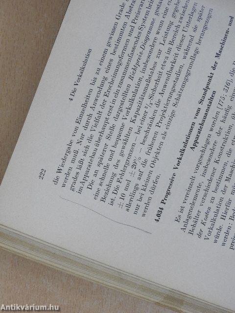 Projektierung und Vorkalkulation in der chemischen Industrie