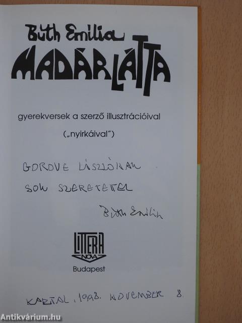 Madárlátta (dedikált példány)