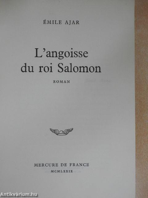 L'angoisse du roi Salomon