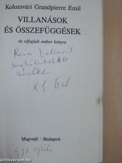 Villanások és összefüggések (dedikált példány)