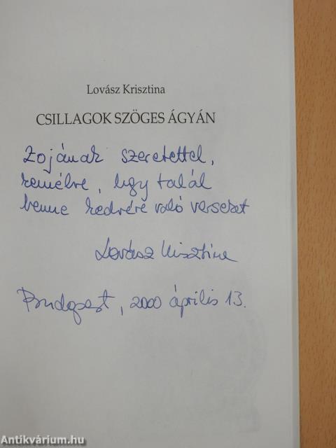 Csillagok szöges ágyán (dedikált példány)