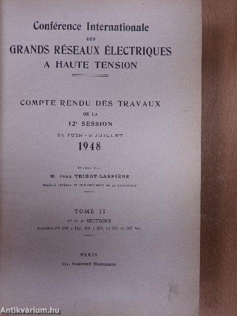 Conférence Internationale des Grands Réseaux Électriques a Haute Tension II.