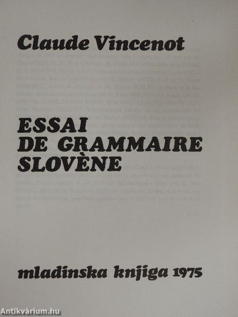 Essai de Grammaire Slovéne