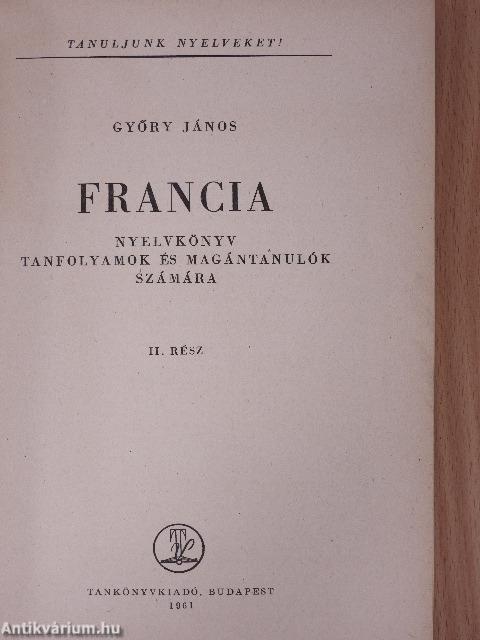 Francia nyelvkönyv II.