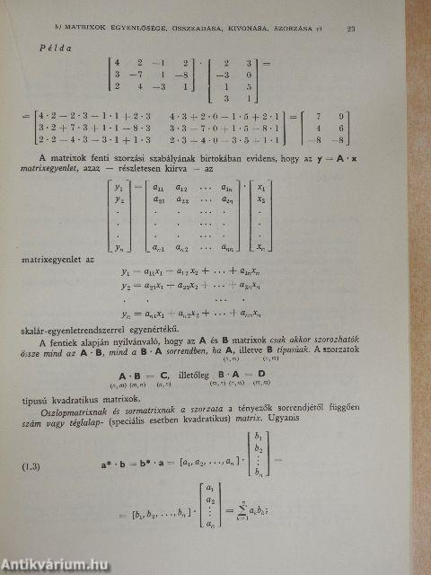 Műszaki matematikai gyakorlatok C. IV.