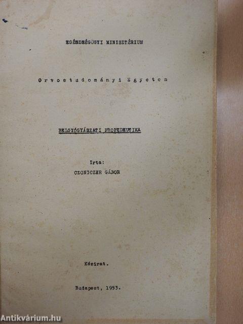 Belgyógyászati propedeutika