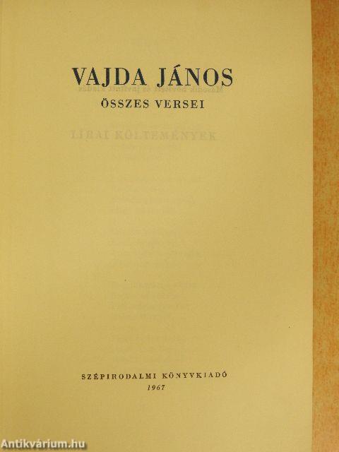 Vajda János összes versei