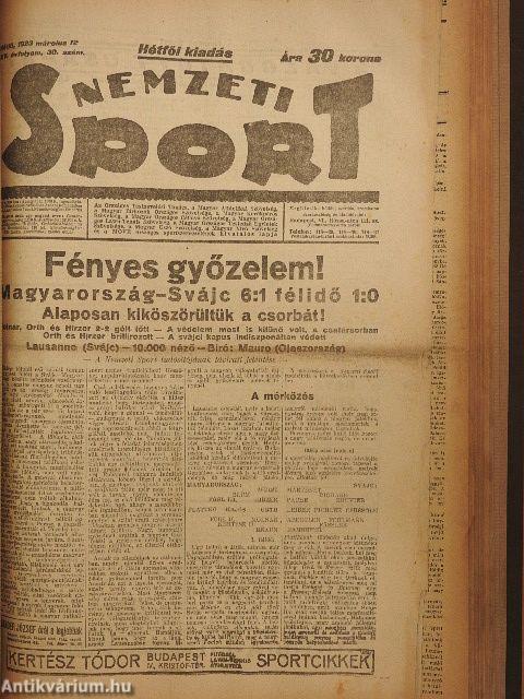 Budapesti Hirlap 1923. (nem teljes évfolyam)/Magyarság 1923. január 11./Nemzeti Sport 1923. március 12./Uj Nemzedék 1923. március 29.