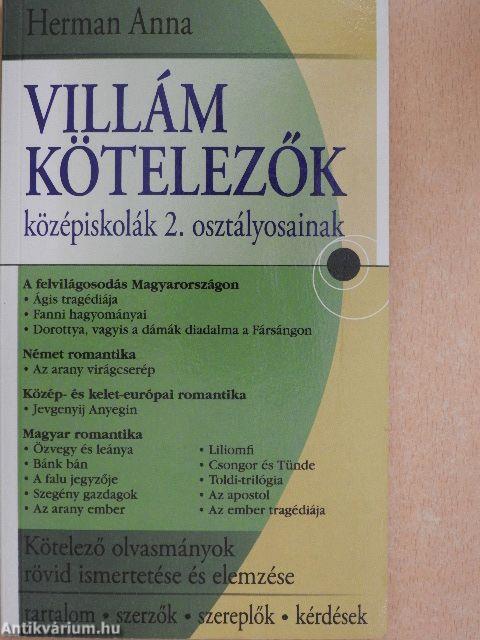 Villám kötelezők középiskolák 2. osztályosainak