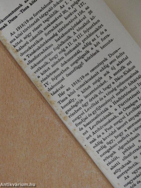 Dokumentumok az 1918/19-es forradalmak Duna-Tisza közi történetéhez