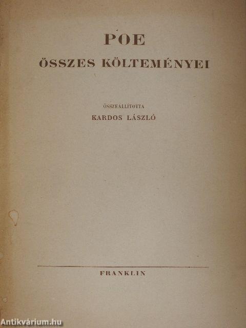 Edgar Allan Poe összes költeményei