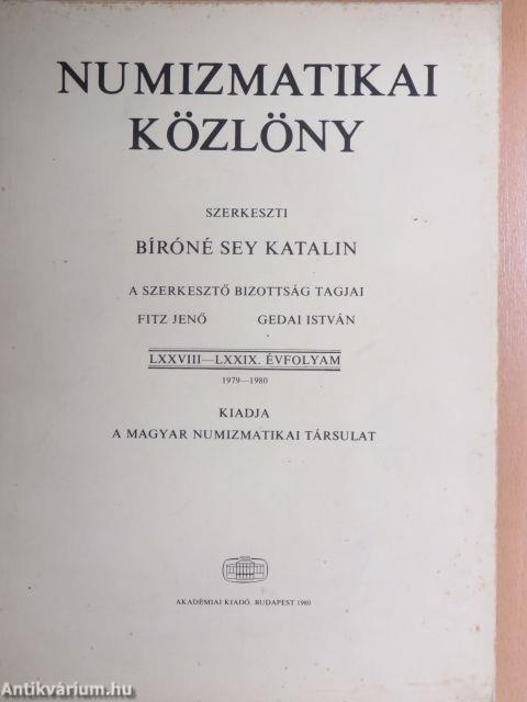 Numizmatikai közlöny 1979-1980.