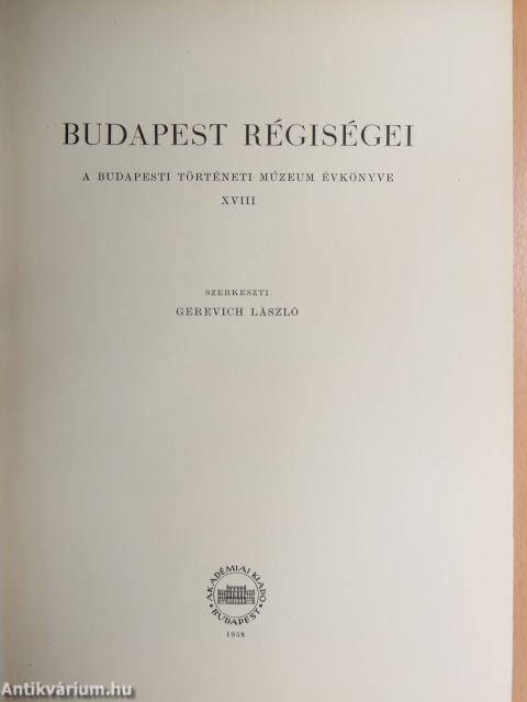 Budapest régiségei XVIII.