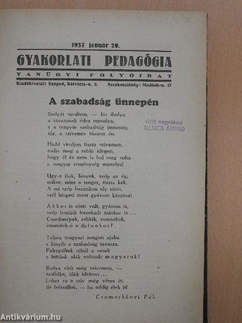 Gyakorlati Pedagógia 1937. január-december