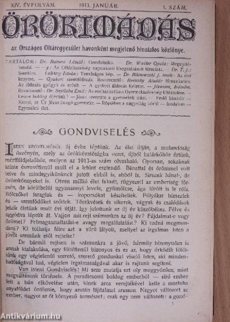 Örökimádás 1913-1914. január-december