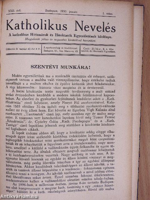 Katholikus Nevelés 1930. január-december