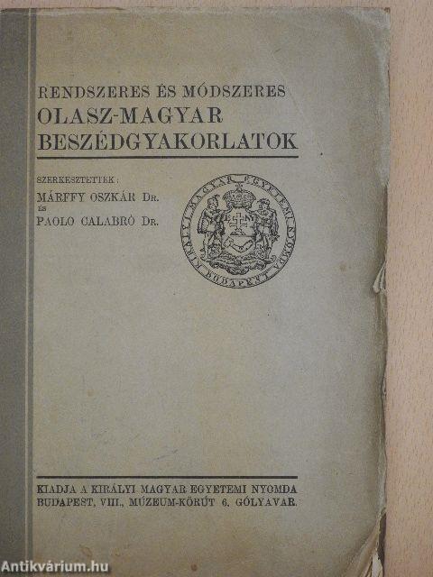 Rendszeres és módszeres olasz-magyar beszédgyakorlatok