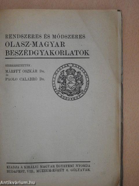 Rendszeres és módszeres olasz-magyar beszédgyakorlatok