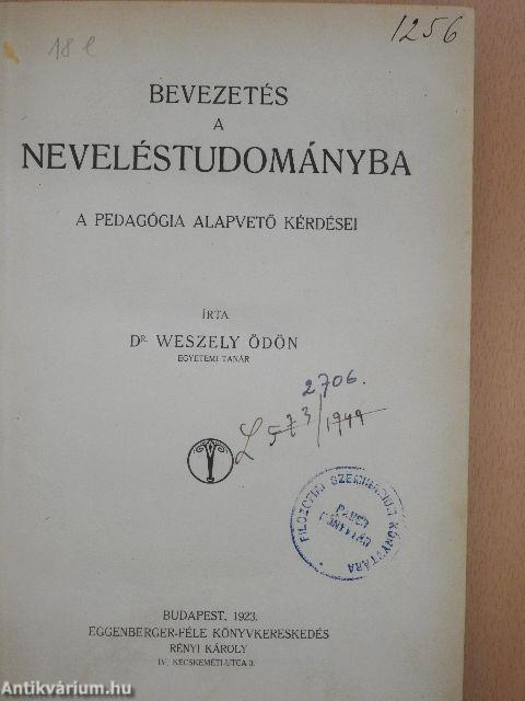 Bevezetés a neveléstudományba