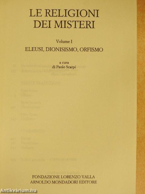 Le religioni dei misteri I.
