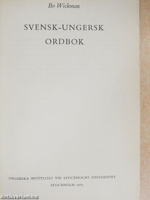 Svensk-Ungersk Ordbok