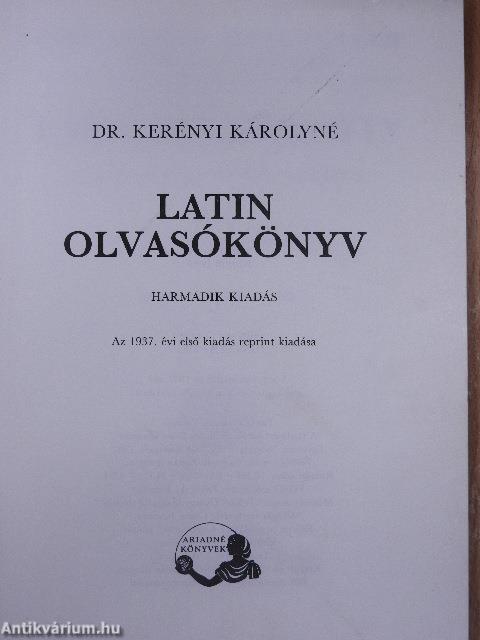 Latin olvasókönyv a leánygimnáziumok számára I.