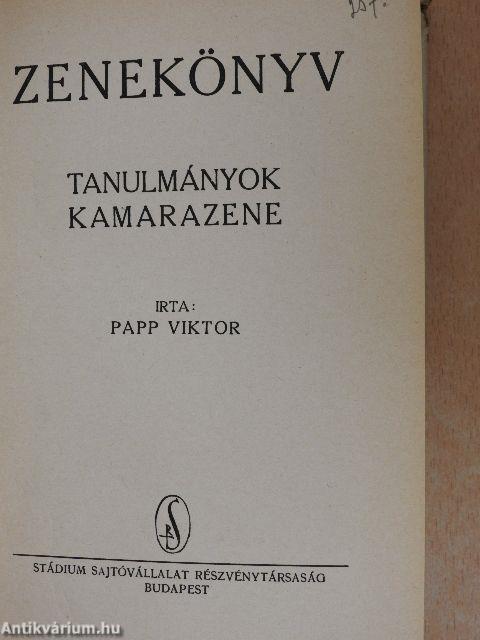 Zenekönyv - Tanulmányok/Kamarazene