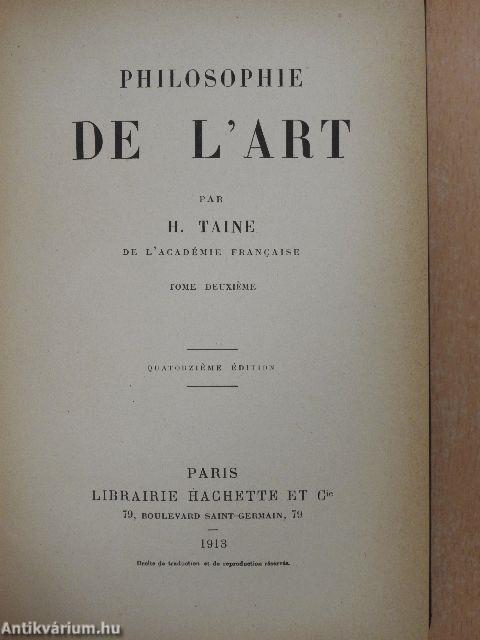 Philosophie de l'Art II.