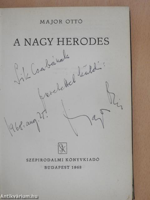 A nagy Herodes (dedikált példány)