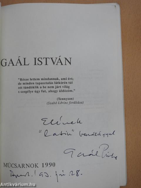 Gaál István (dedikált példány)