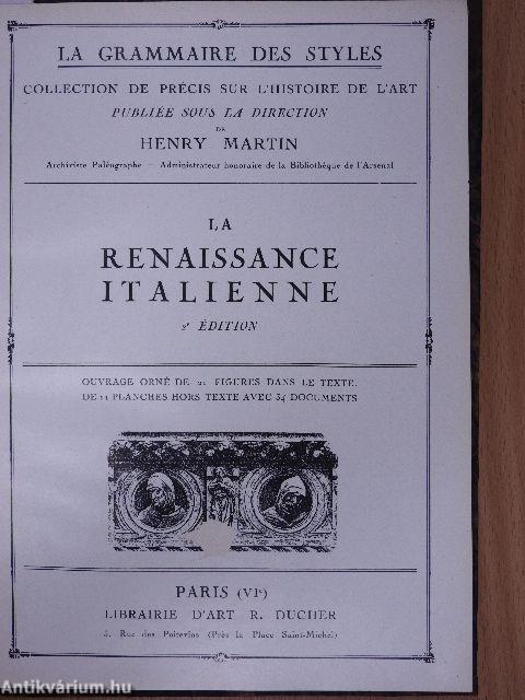 La renaissance italienne/La renaissance francaise