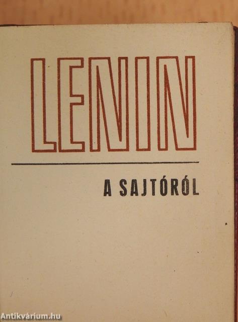 V. I. Lenin a sajtóról (minikönyv)