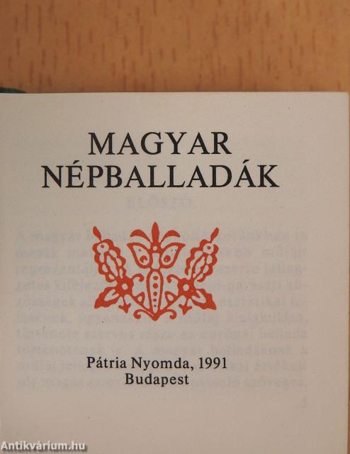 Magyar népballadák (minikönyv) (számozott)