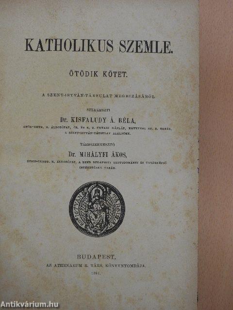 Katholikus Szemle 1891. január-december/A Szent-István-Társulat Értesítője 1890/1., 1890/3.